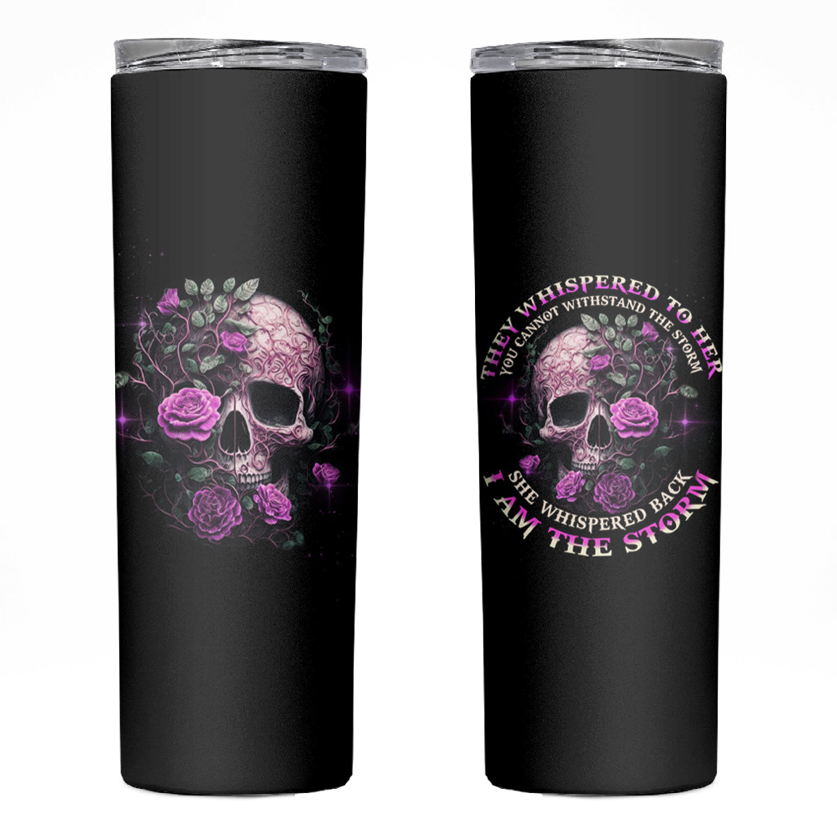 I Am The Storm Rose Skinny Tumbler - Wonder Print Shop