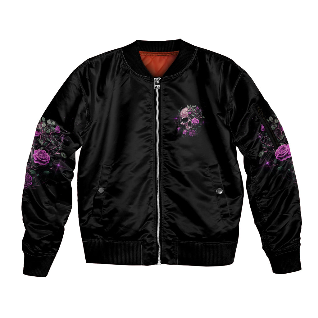I Am The Storm Rose Sleeve Zip Bomber Jacket - Wonder Print Shop