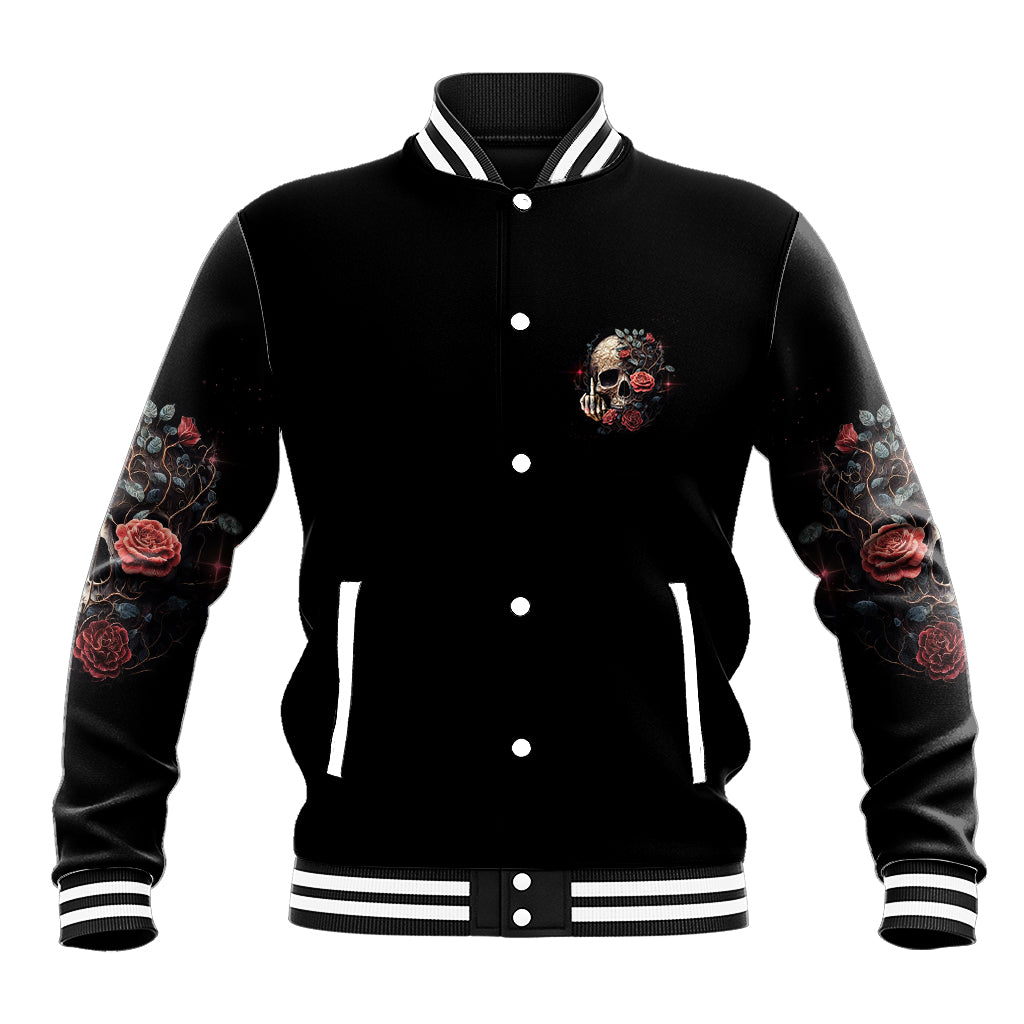 Next Time My Name Comes Out Rose Baseball Jacket - Wonder Print Shop