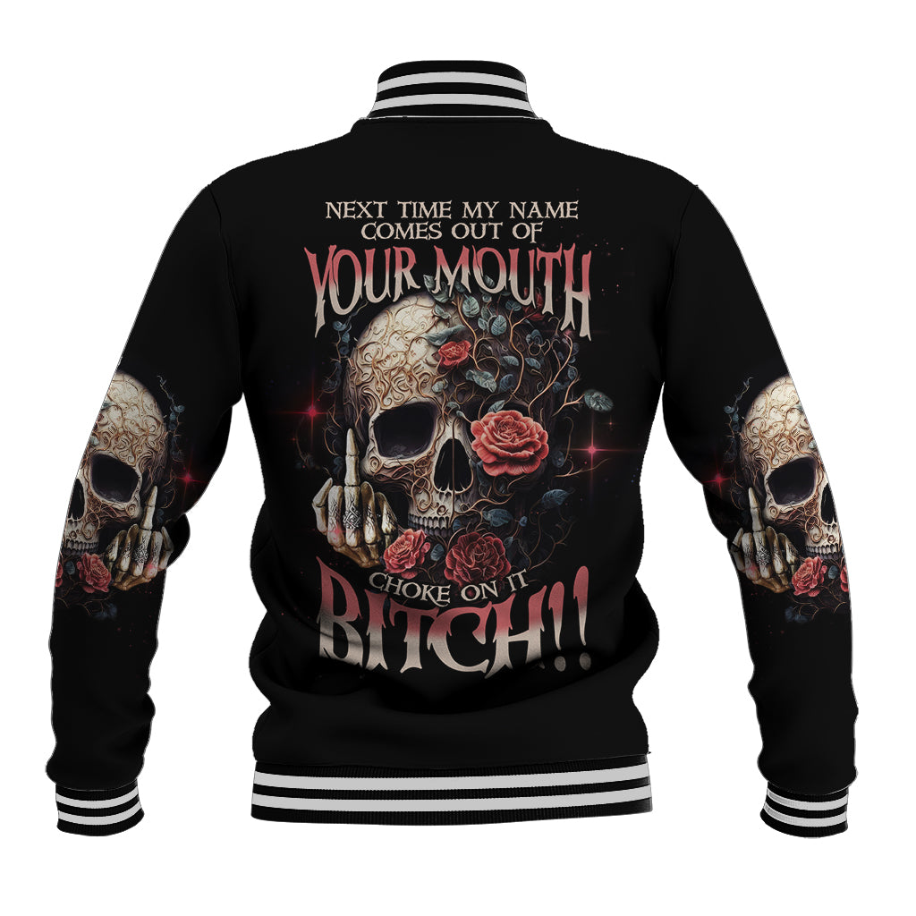 Next Time My Name Comes Out Rose Baseball Jacket - Wonder Print Shop