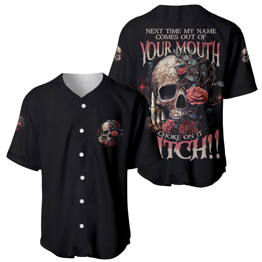 Next Time My Name Comes Out Rose Baseball Jersey - Wonder Print Shop