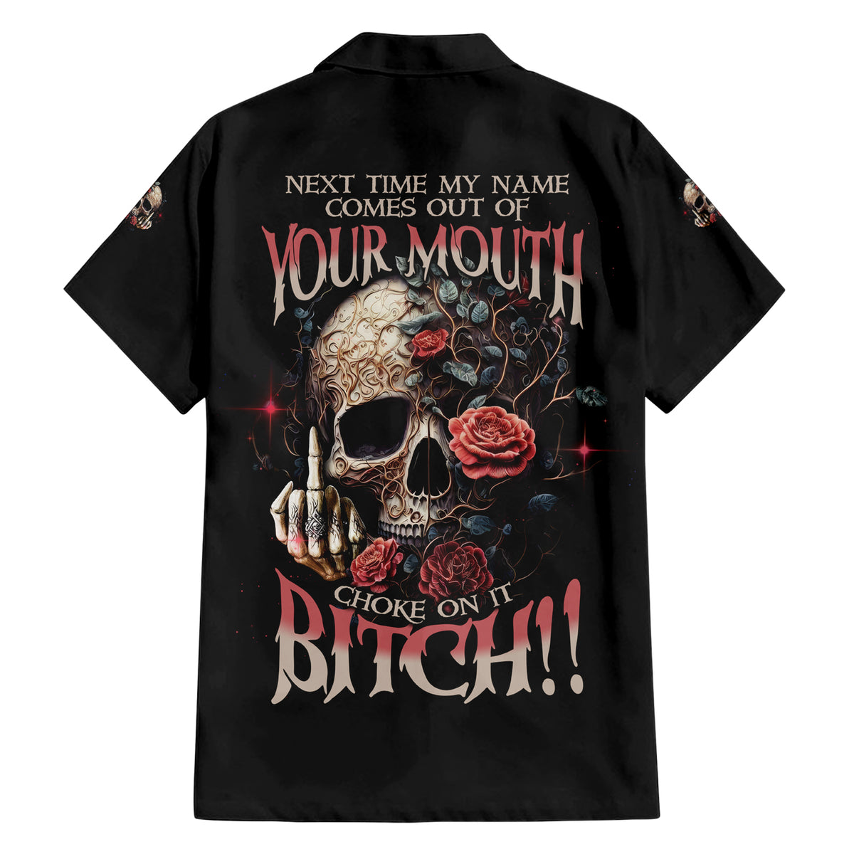 Next Time My Name Comes Out Rose Family Matching Short Sleeve Bodycon Dress and Hawaiian Shirt - Wonder Print Shop
