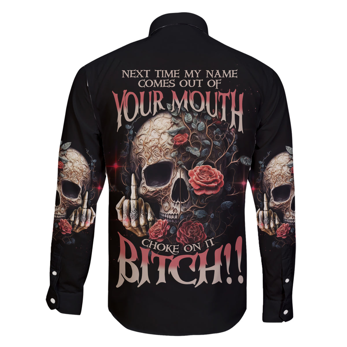 Next Time My Name Comes Out Rose Family Matching Short Sleeve Bodycon Dress and Hawaiian Shirt - Wonder Print Shop