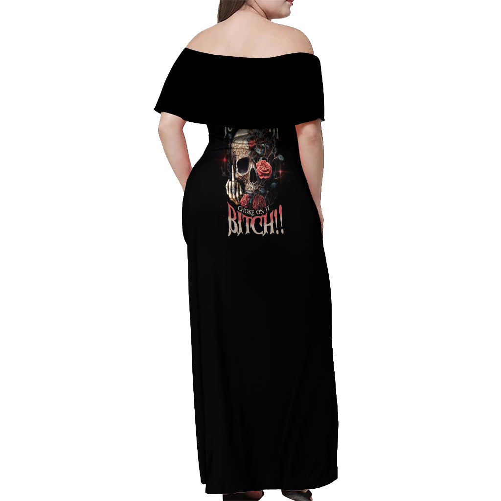 Next Time My Name Comes Out Rose Off Shoulder Maxi Dress - Wonder Print Shop