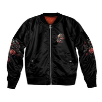 Next Time My Name Comes Out Rose Sleeve Zip Bomber Jacket - Wonder Print Shop