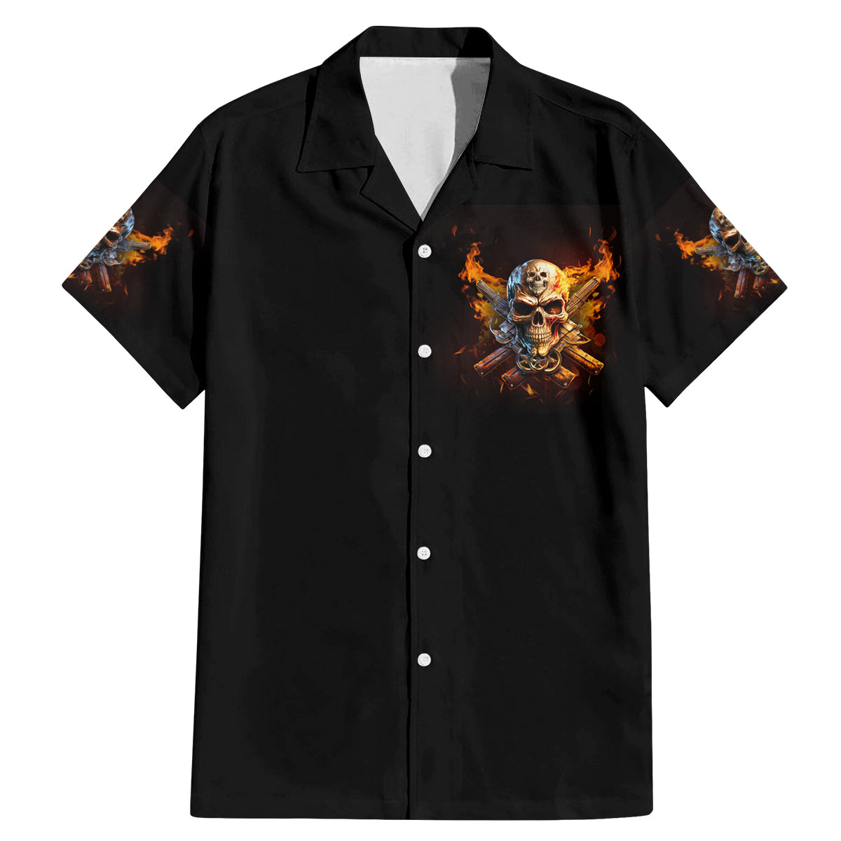 Your First Mistake Fire Skull Family Matching Mermaid Dress and Hawaiian Shirt - Wonder Print Shop