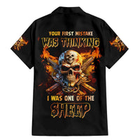 Your First Mistake Fire Skull Family Matching Mermaid Dress and Hawaiian Shirt - Wonder Print Shop