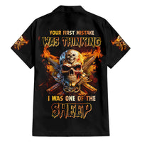 Your First Mistake Fire Skull Family Matching Puletasi Dress and Hawaiian Shirt - Wonder Print Shop