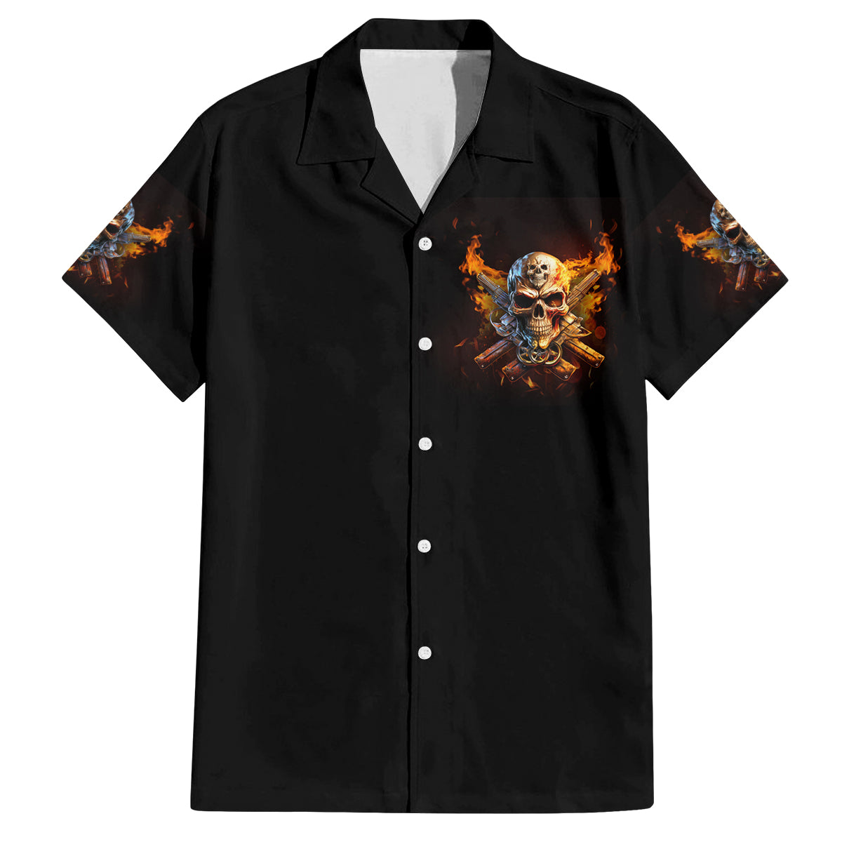 Your First Mistake Fire Skull Family Matching Tank Maxi Dress and Hawaiian Shirt - Wonder Print Shop