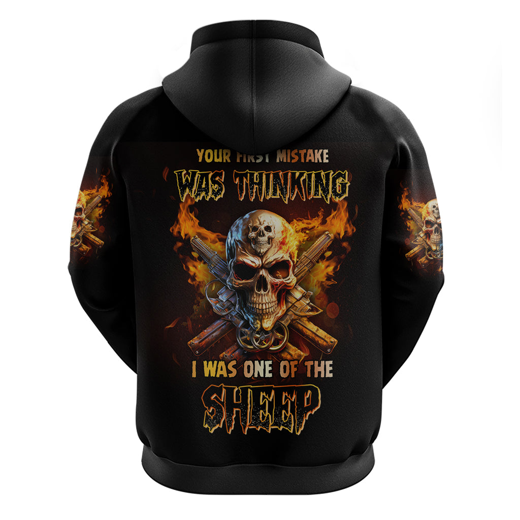 Your First Mistake Fire Skull Hoodie - Wonder Print Shop
