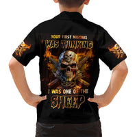 Your First Mistake Fire Skull Kid Hawaiian Shirt - Wonder Print Shop