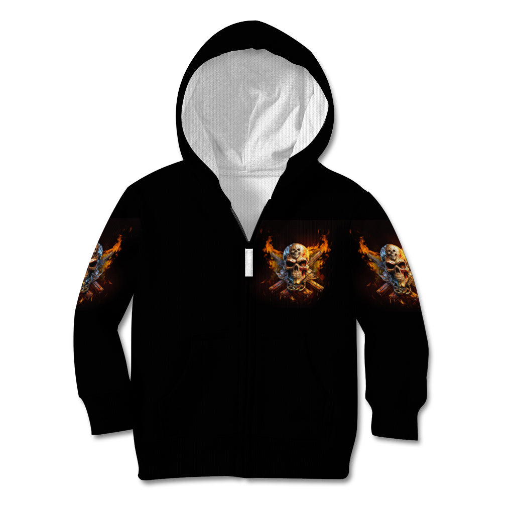Your First Mistake Fire Skull Kid Hoodie - Wonder Print Shop