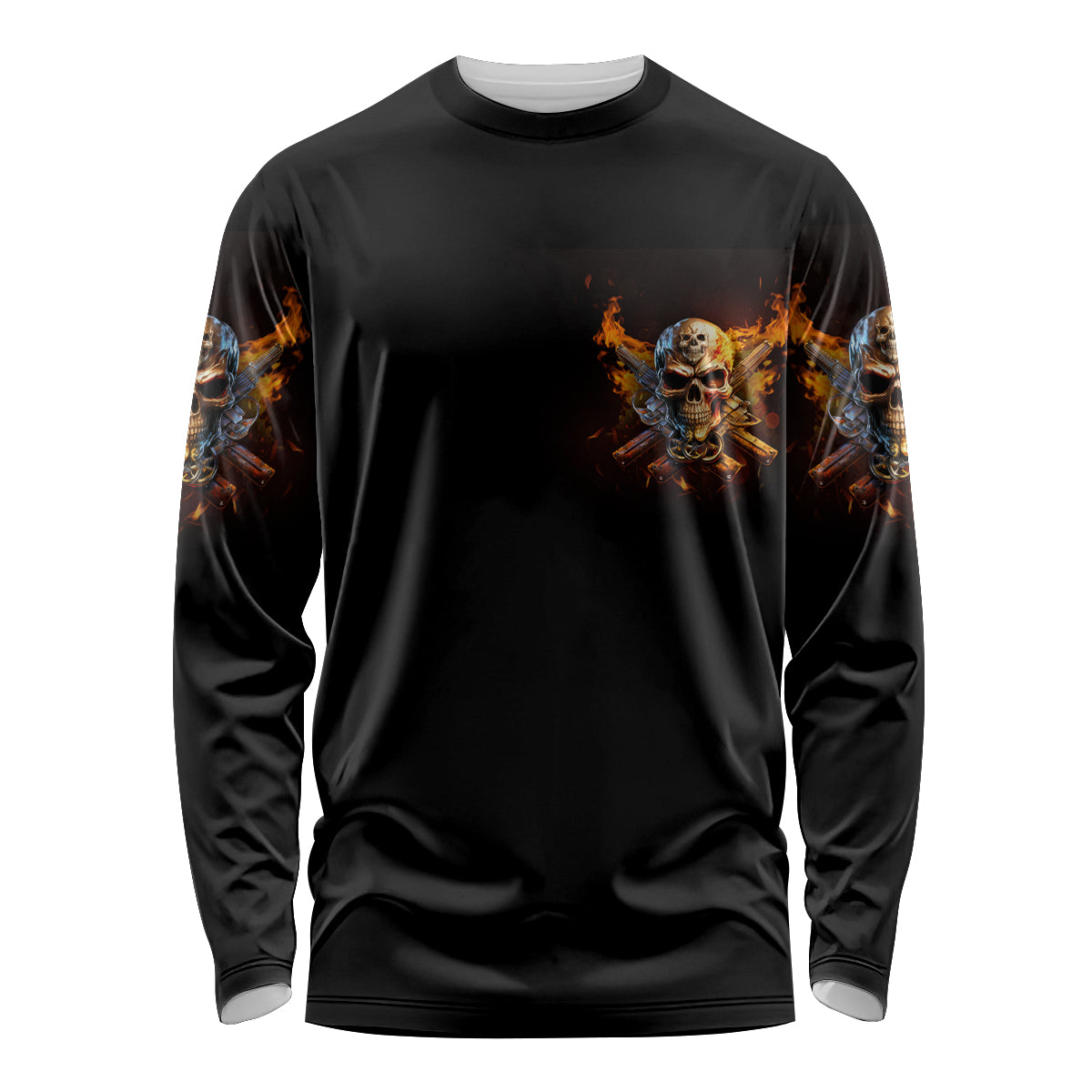 Your First Mistake Fire Skull Long Sleeve Shirt - Wonder Print Shop