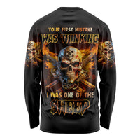 Your First Mistake Fire Skull Long Sleeve Shirt - Wonder Print Shop