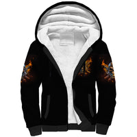 Your First Mistake Fire Skull Sherpa Hoodie - Wonder Print Shop