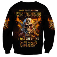 Your First Mistake Fire Skull Sweatshirt - Wonder Print Shop