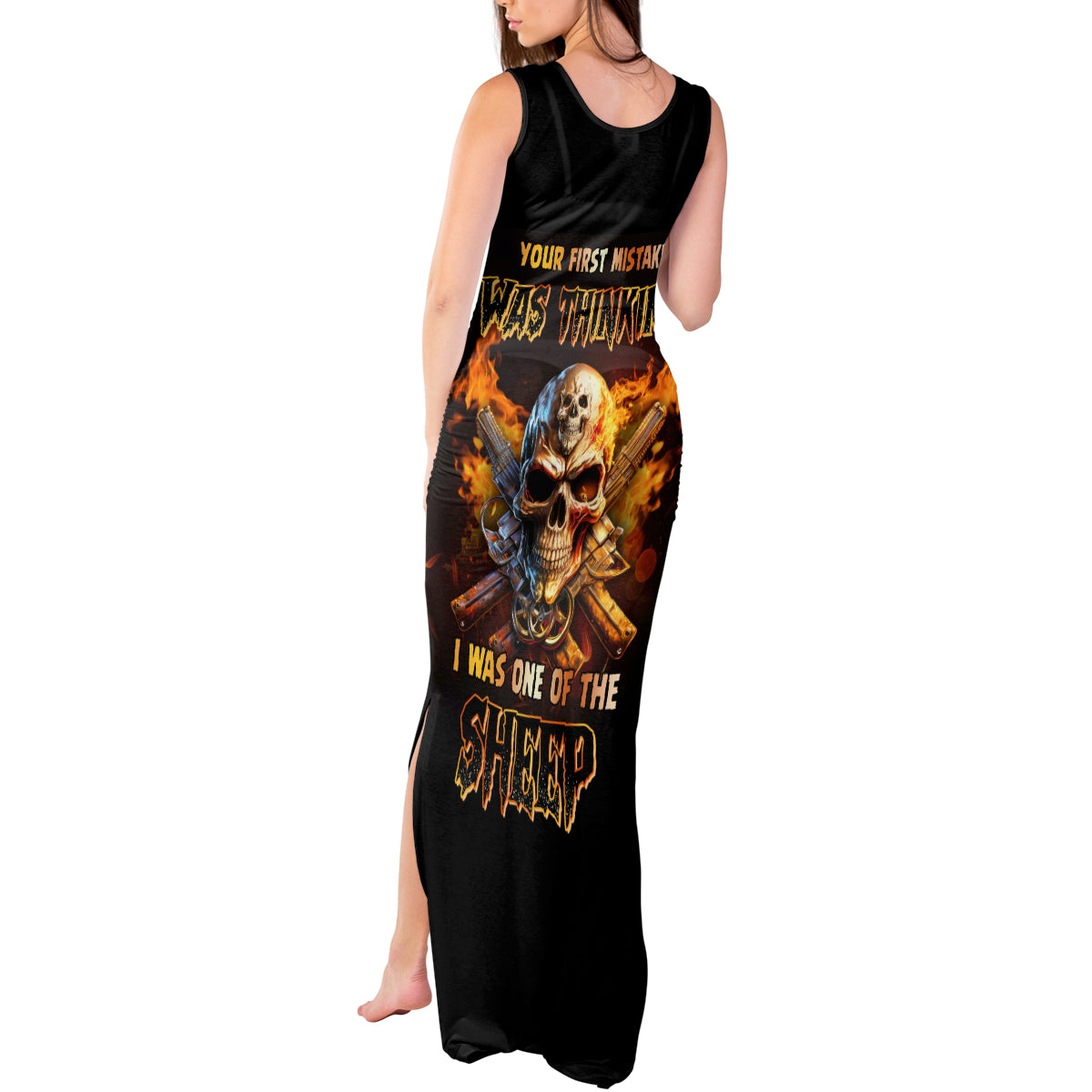 Your First Mistake Fire Skull Tank Maxi Dress - Wonder Print Shop