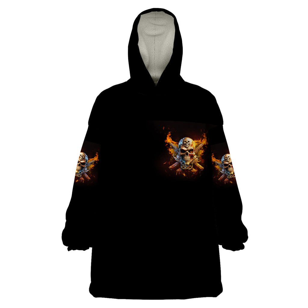 Your First Mistake Fire Skull Wearable Blanket Hoodie - Wonder Print Shop
