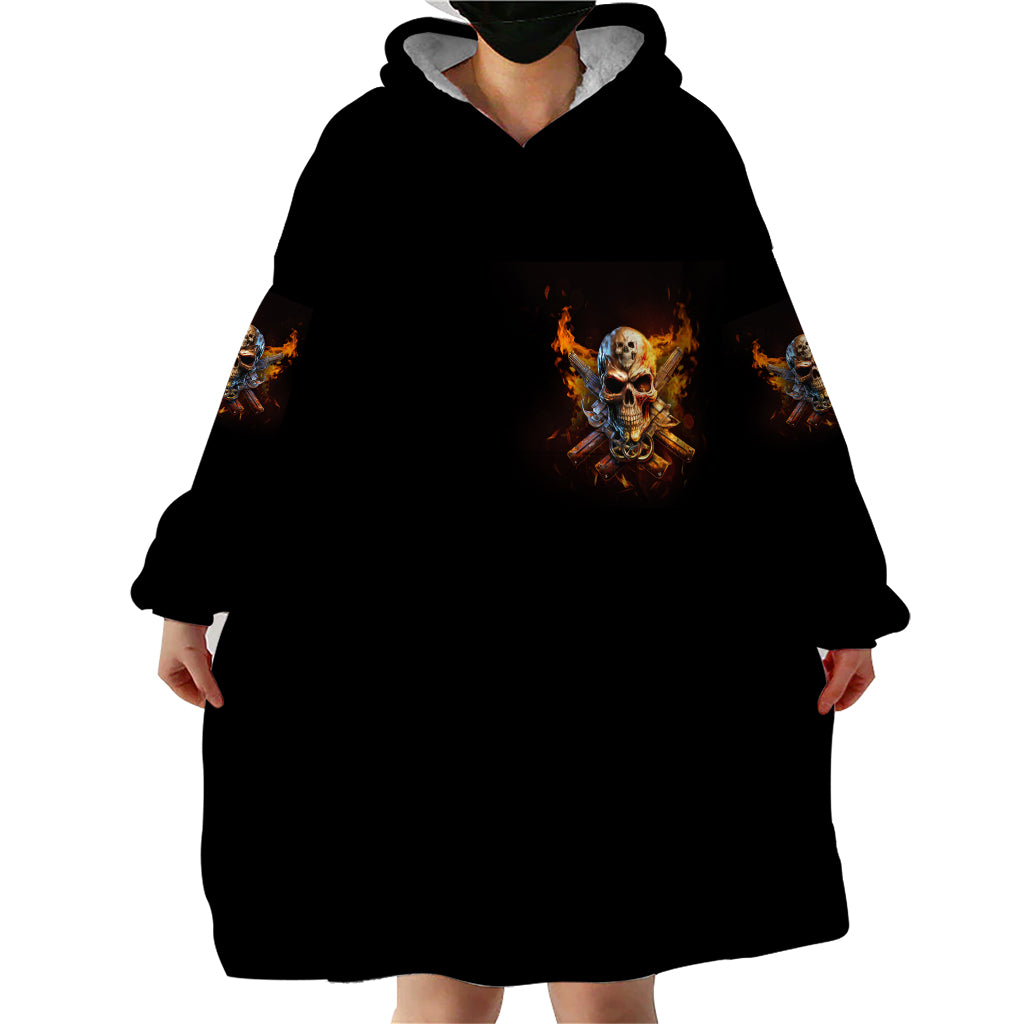 Your First Mistake Fire Skull Wearable Blanket Hoodie - Wonder Print Shop