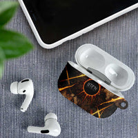Aten AirPods Case Ancient Egyptian Cracked Stone Hieroglyph, Solar Eclipse Emblem, and Radiant Sunburst - Wonder Print Shop