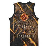 Aten Basketball Jersey Ancient Egyptian Cracked Stone Hieroglyph, Solar Eclipse Emblem, and Radiant Sunburst - Wonder Print Shop
