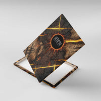 Aten Canvas Wall Art Ancient Egyptian Cracked Stone Hieroglyph, Solar Eclipse Emblem, and Radiant Sunburst - Wonder Print Shop