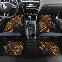 Aten Car Mats Ancient Egyptian Cracked Stone Hieroglyph, Solar Eclipse Emblem, and Radiant Sunburst - Wonder Print Shop
