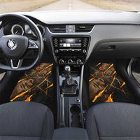 Aten Car Mats Ancient Egyptian Cracked Stone Hieroglyph, Solar Eclipse Emblem, and Radiant Sunburst - Wonder Print Shop