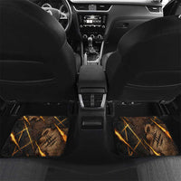 Aten Car Mats Ancient Egyptian Cracked Stone Hieroglyph, Solar Eclipse Emblem, and Radiant Sunburst - Wonder Print Shop