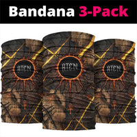 Aten Neck Gaiter Ancient Egyptian Cracked Stone Hieroglyph, Solar Eclipse Emblem, and Radiant Sunburst - Wonder Print Shop