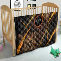 Aten Quilt Ancient Egyptian Cracked Stone Hieroglyph, Solar Eclipse Emblem, and Radiant Sunburst - Wonder Print Shop