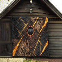 Aten Quilt Ancient Egyptian Cracked Stone Hieroglyph, Solar Eclipse Emblem, and Radiant Sunburst - Wonder Print Shop