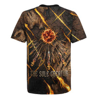 Aten Rugby Jersey Ancient Egyptian Cracked Stone Hieroglyph, Solar Eclipse Emblem, and Radiant Sunburst - Wonder Print Shop