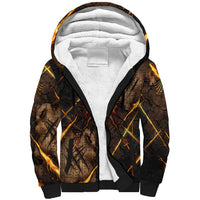 Aten Sherpa Hoodie Ancient Egyptian Cracked Stone Hieroglyph, Solar Eclipse Emblem, and Radiant Sunburst - Wonder Print Shop