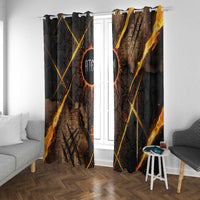 Aten Window Curtain Ancient Egyptian Cracked Stone Hieroglyph, Solar Eclipse Emblem, and Radiant Sunburst - Wonder Print Shop