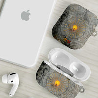 Aten Ancient Egyptian AirPods Case with Gray Astronomical Chart, Radiant Sun Disc Emblem, and Ankh - Wonder Print Shop