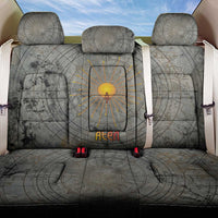 Aten Ancient Egyptian Back Car Seat Cover with Gray Astronomical Chart, Radiant Sun Disc Emblem, and Ankh - Wonder Print Shop
