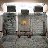 Aten Ancient Egyptian Back Car Seat Cover with Gray Astronomical Chart, Radiant Sun Disc Emblem, and Ankh - Wonder Print Shop