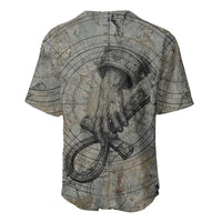 Aten Ancient Egyptian Baseball Jersey with Gray Astronomical Chart, Radiant Sun Disc Emblem, and Ankh - Wonder Print Shop