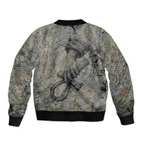 Aten Ancient Egyptian Bomber Jacket with Gray Astronomical Chart, Radiant Sun Disc Emblem, and Ankh - Wonder Print Shop