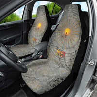 Aten Ancient Egyptian Car Seat Cover with Gray Astronomical Chart, Radiant Sun Disc Emblem, and Ankh - Wonder Print Shop