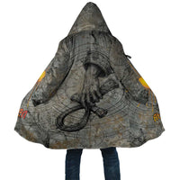 Aten Ancient Egyptian Cloak with Gray Astronomical Chart, Radiant Sun Disc Emblem, and Ankh - Wonder Print Shop