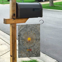 Aten Ancient Egyptian Garden Flag with Gray Astronomical Chart, Radiant Sun Disc Emblem, and Ankh - Wonder Print Shop