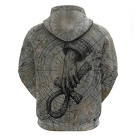 Aten Ancient Egyptian Hoodie with Gray Astronomical Chart, Radiant Sun Disc Emblem, and Ankh - Wonder Print Shop