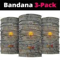 Aten Ancient Egyptian Neck Gaiter with Gray Astronomical Chart, Radiant Sun Disc Emblem, and Ankh - Wonder Print Shop