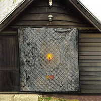 Aten Ancient Egyptian Quilt with Gray Astronomical Chart, Radiant Sun Disc Emblem, and Ankh - Wonder Print Shop