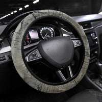 Aten Ancient Egyptian Steering Wheel Cover with Gray Astronomical Chart, Radiant Sun Disc Emblem, and Ankh - Wonder Print Shop