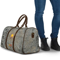 Aten Ancient Egyptian Travel Bag with Gray Astronomical Chart, Radiant Sun Disc Emblem, and Ankh - Wonder Print Shop