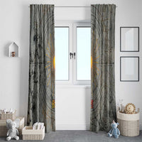 Aten Ancient Egyptian Window Curtain with Gray Astronomical Chart, Radiant Sun Disc Emblem, and Ankh - Wonder Print Shop