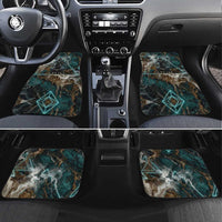 Atum Car Mats Ancient Egyptian Teal Marble Smoke, Solar Barque Crown, Creator Deity Statue - Wonder Print Shop